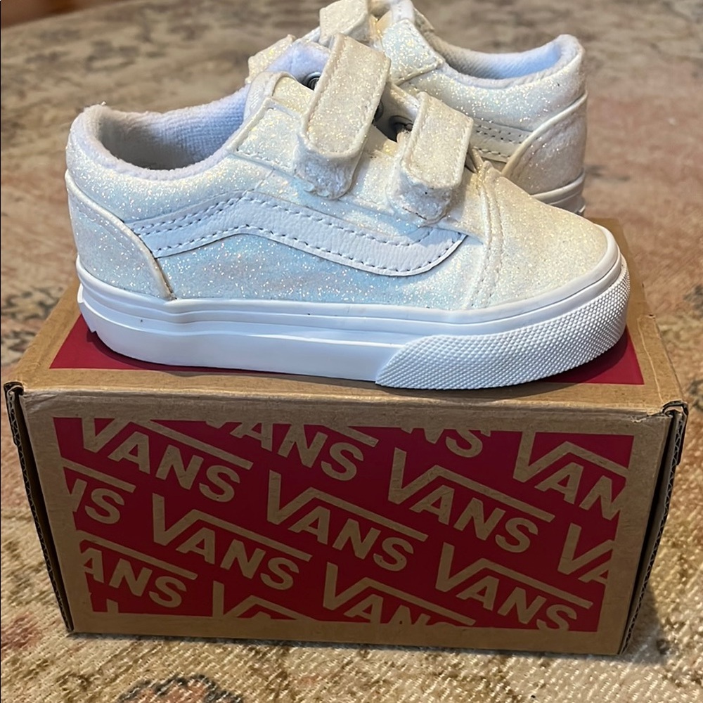 Vans Kids Glitter White Sneakers
